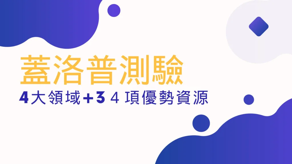 蓋洛普測驗的4大領域與3４項優勢資源